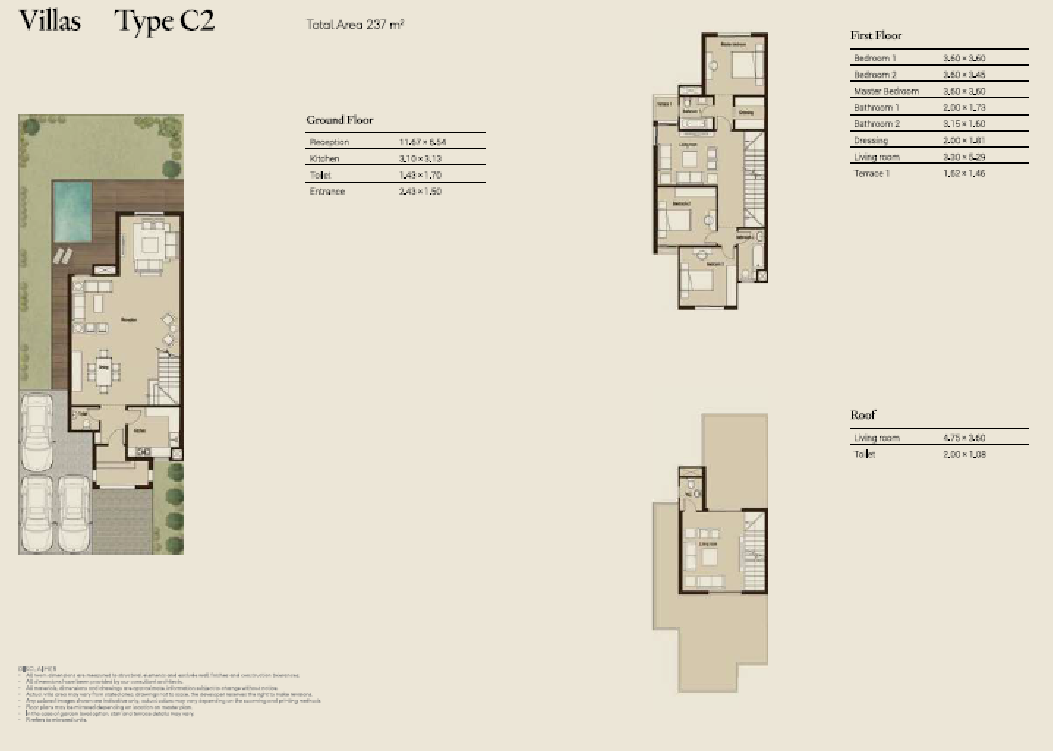Floor plan for villa at Sarai