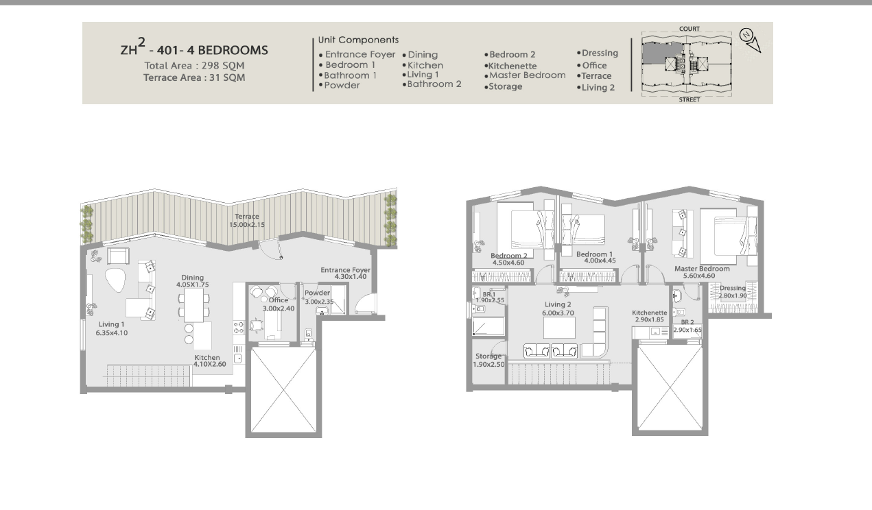Floor plan for duplex at Kinda