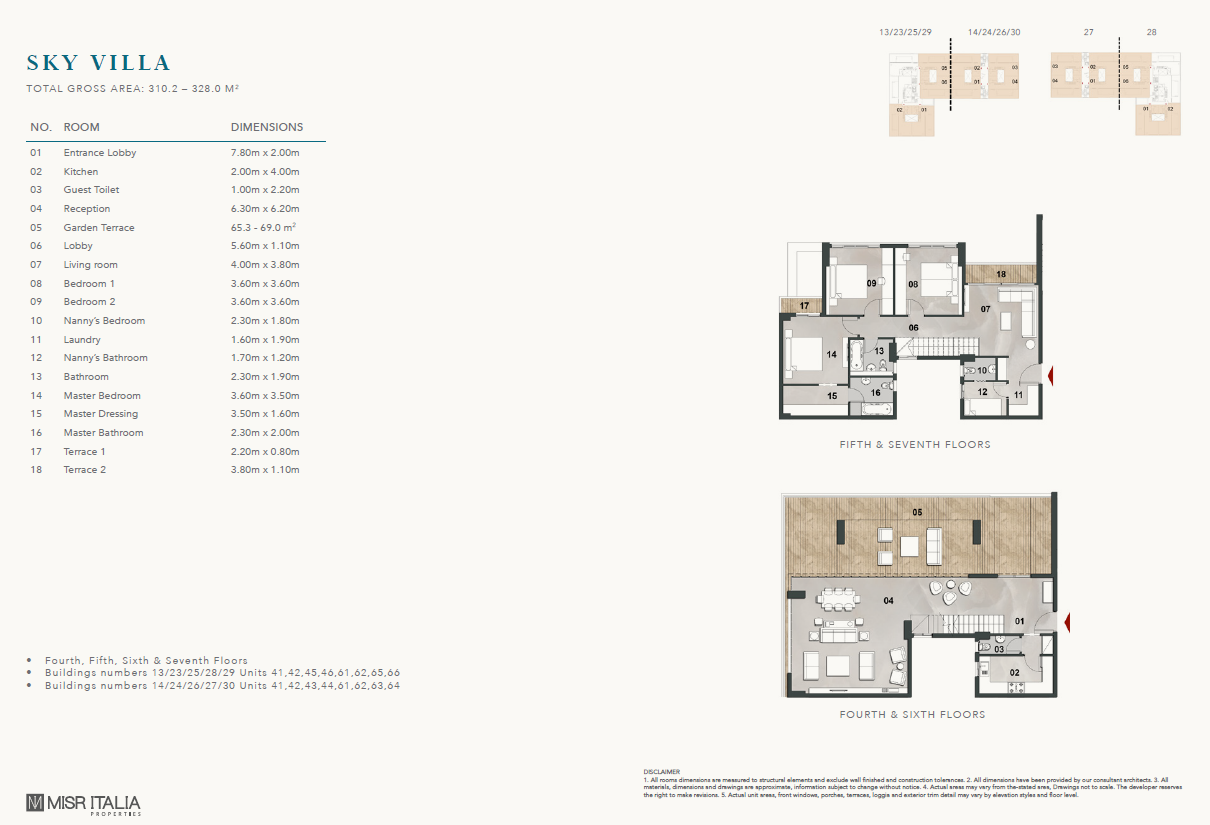 Floor plan for duplex at Vinci