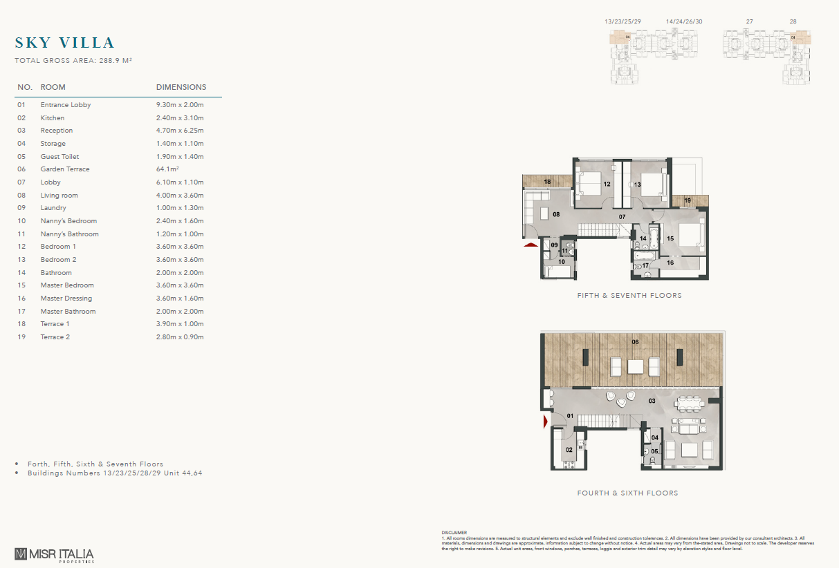 Floor plan for duplex at Vinci