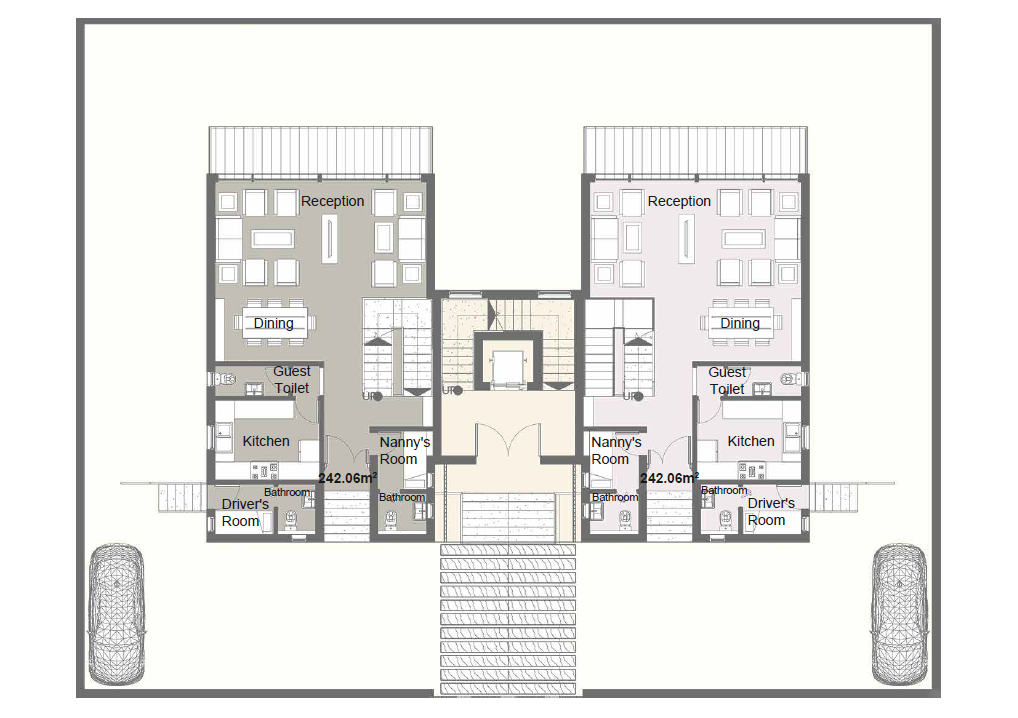Floor plan for duplex at Palm Hills Alexandria