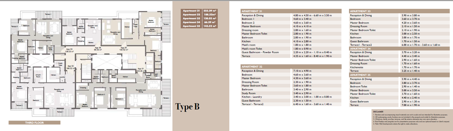 Floor plan for apartment at Palm Hills Alexandria