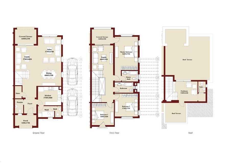 Floor plan for townhouse at Mivida