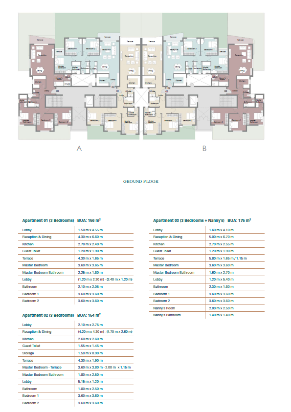 Floor plan for apartment at Palm Hills New Cairo