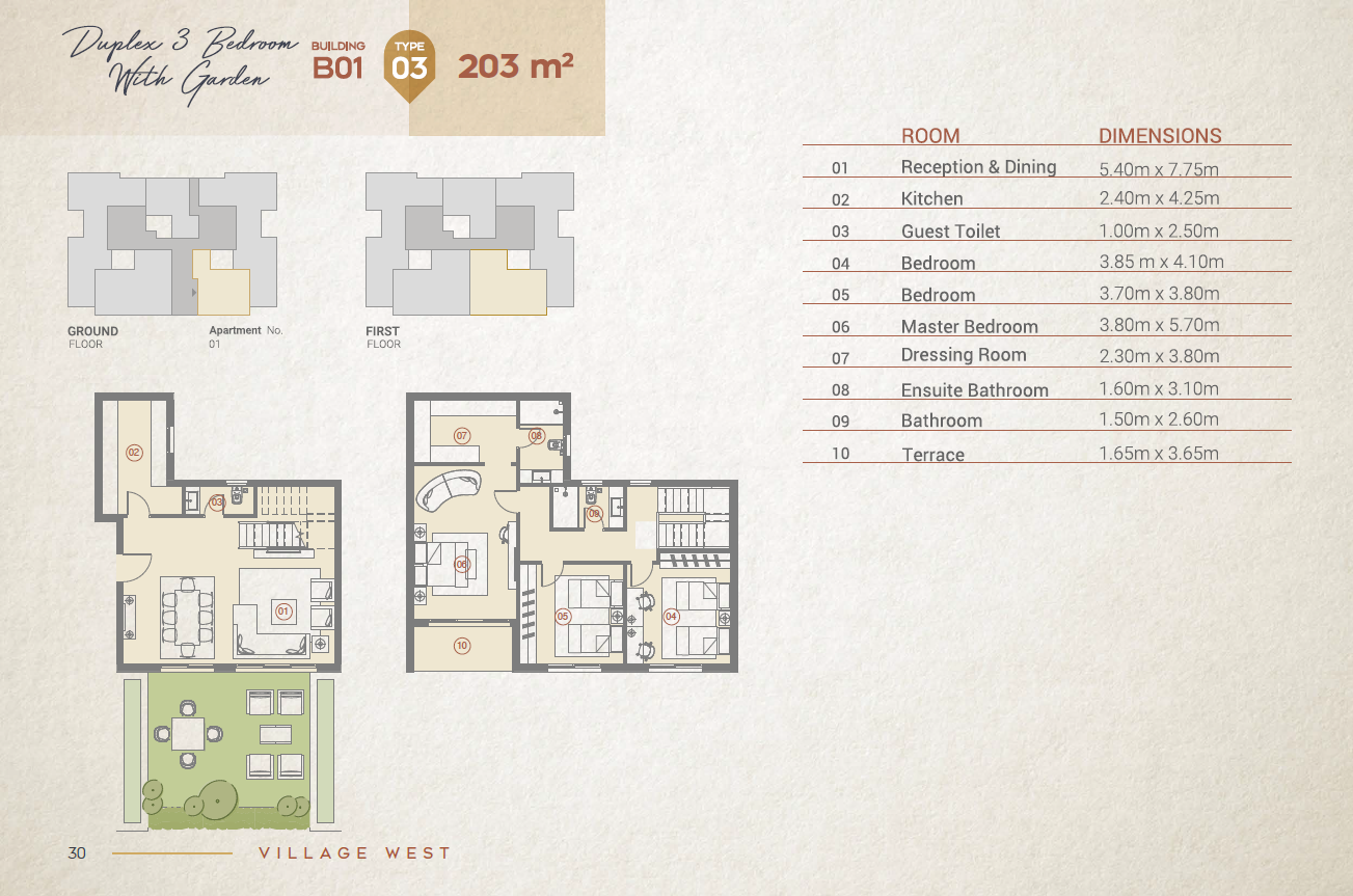 Floor plan for duplex at Village West