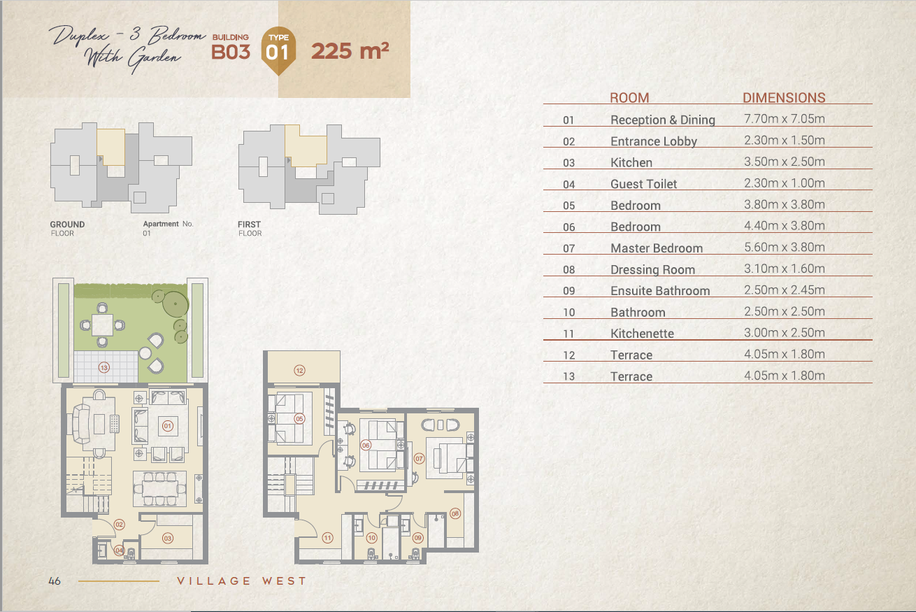 Floor plan for duplex at Village West