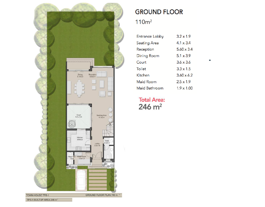 Floor plan for townhouse at ATRIO