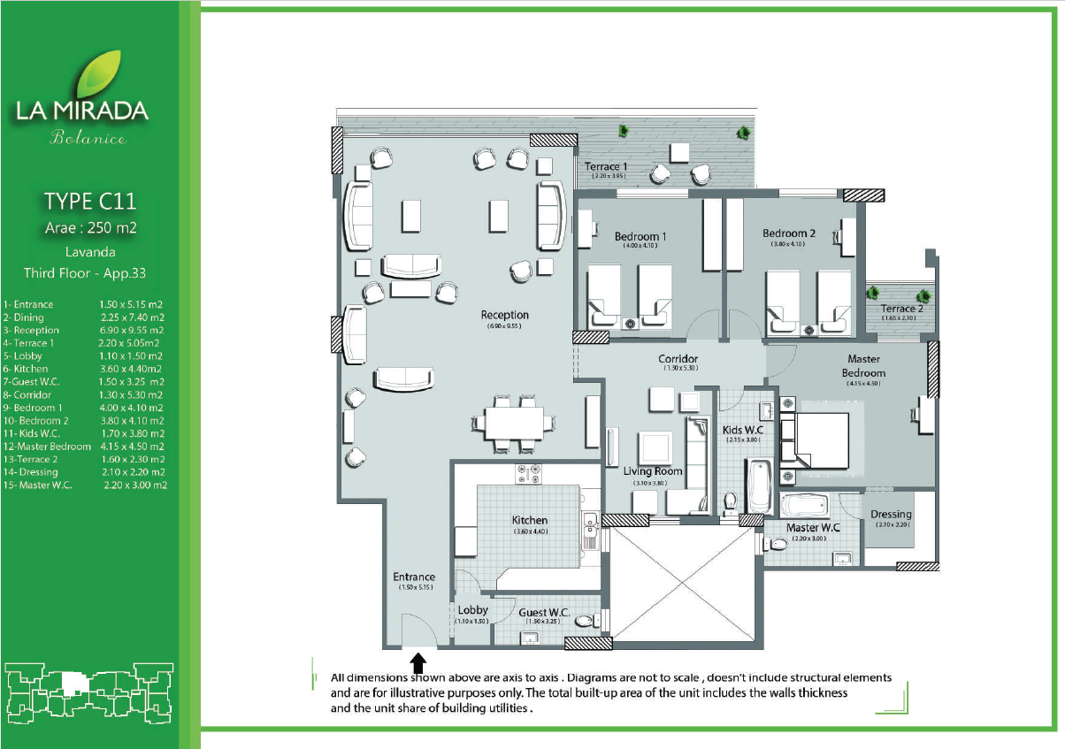 Floor plan for apartment at La Mirada