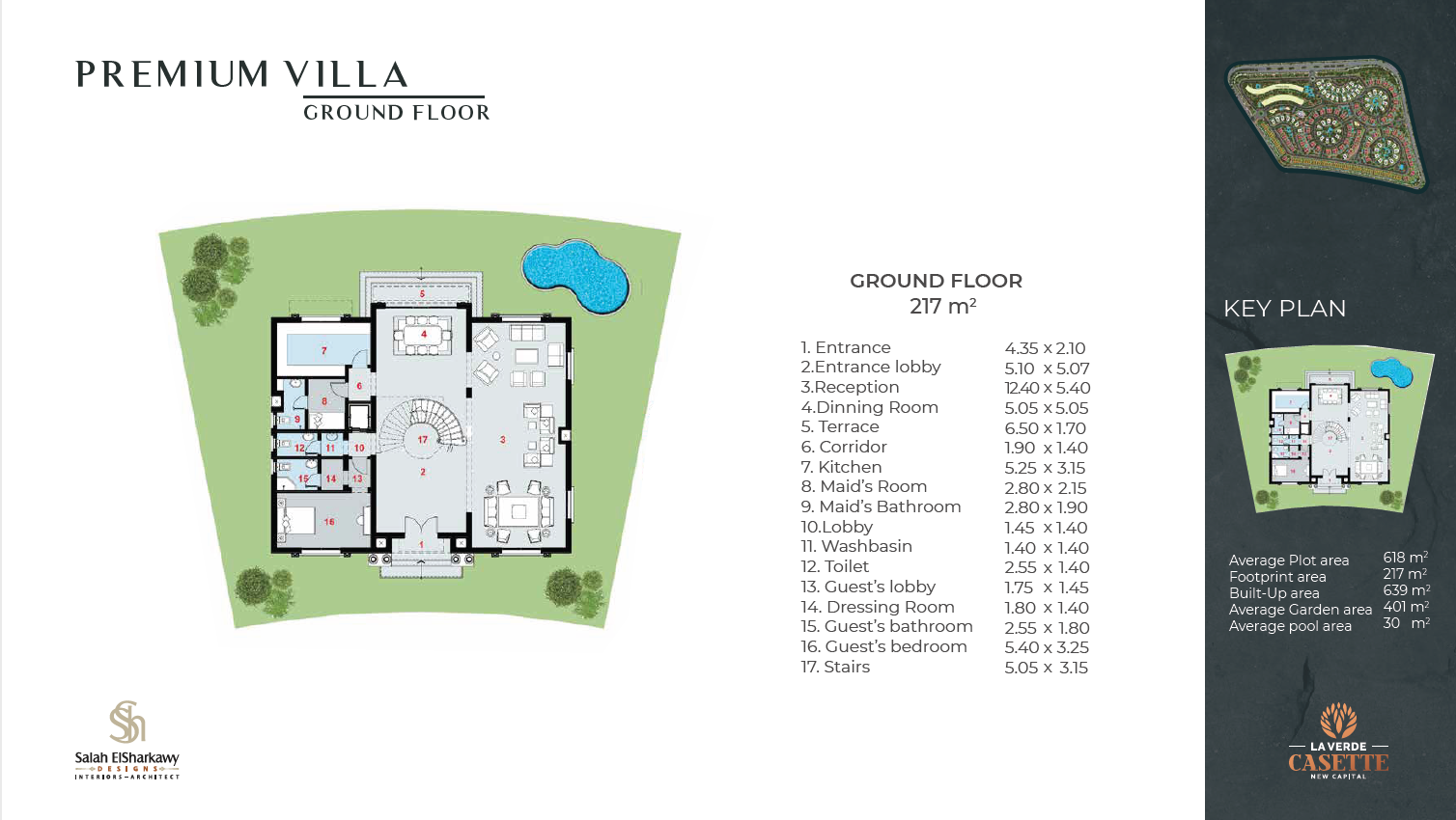 Floor plan for villa at La Verde Casette