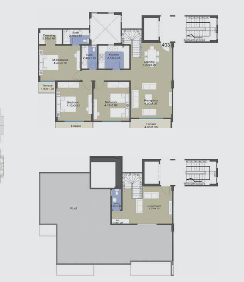 Floor plan for penthouse at El Patio Casa