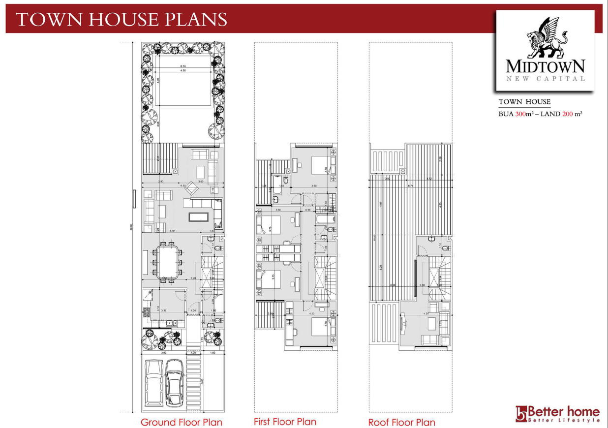 Floor plan for townhouse at Midtown New Capital Villa