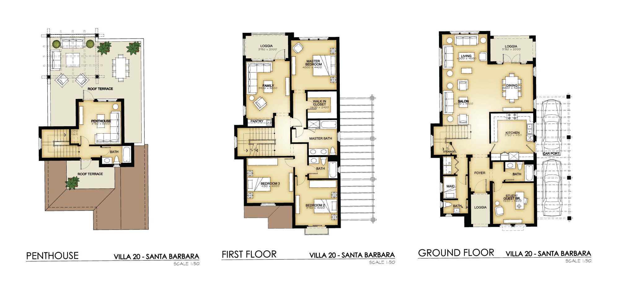 Floor plan for villa at Mivida