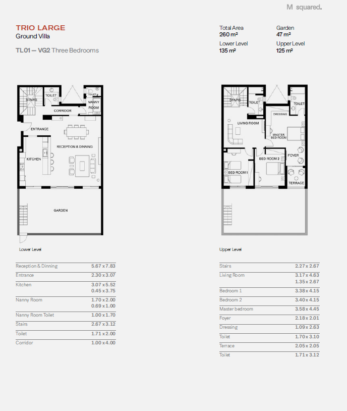 Floor plan for duplex at Trio