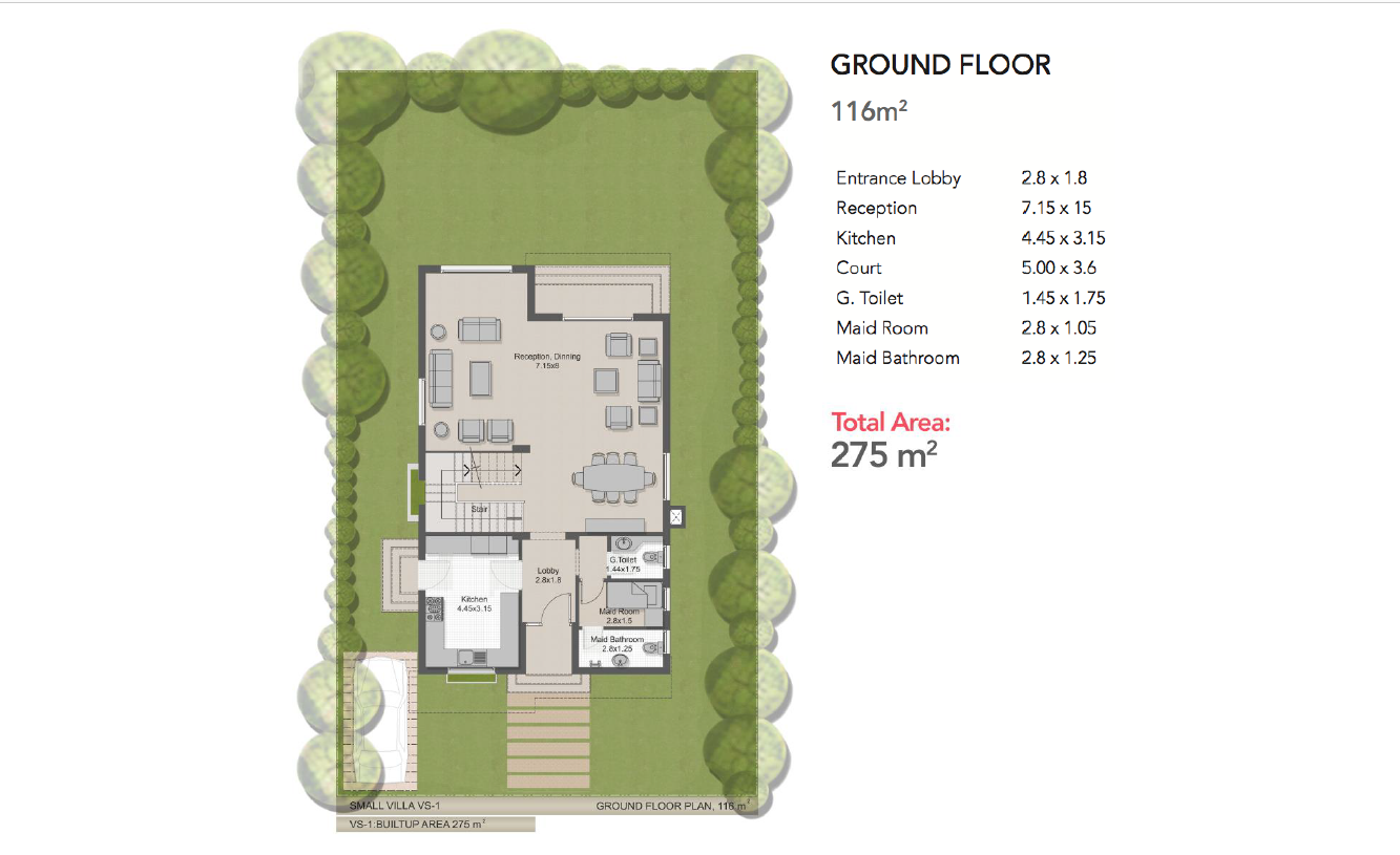 Floor plan for villa at ATRIO