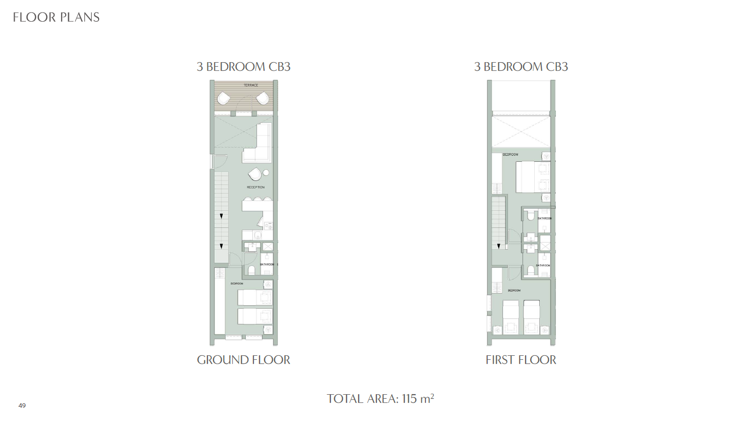 Floor plan for duplex at Il Monte Galala