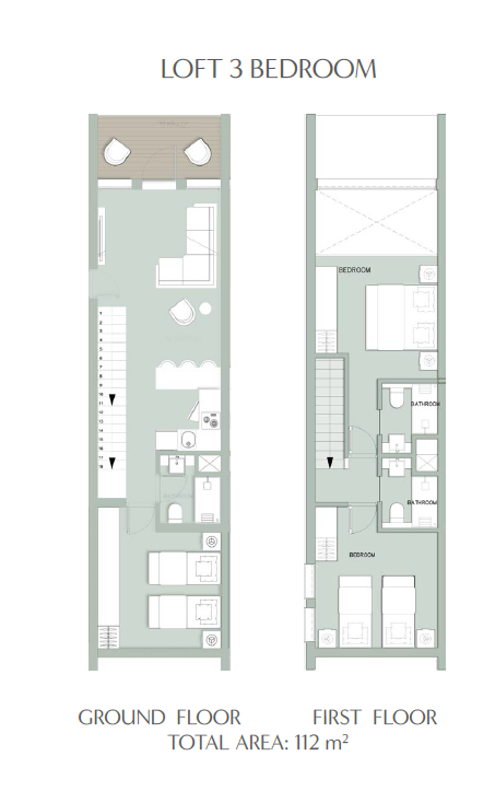 Floor plan for duplex at Il Monte Galala