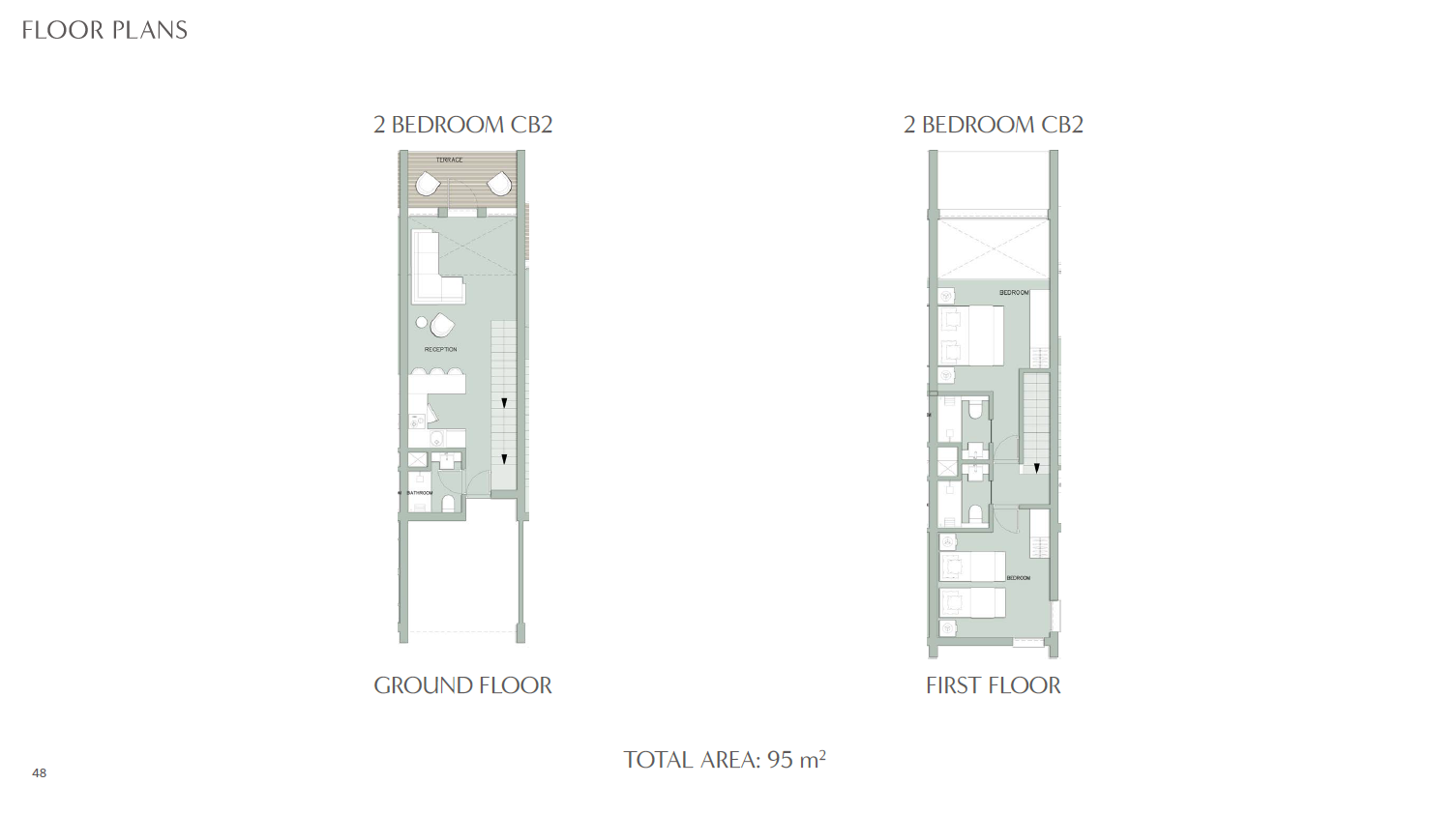 Floor plan for duplex at Il Monte Galala