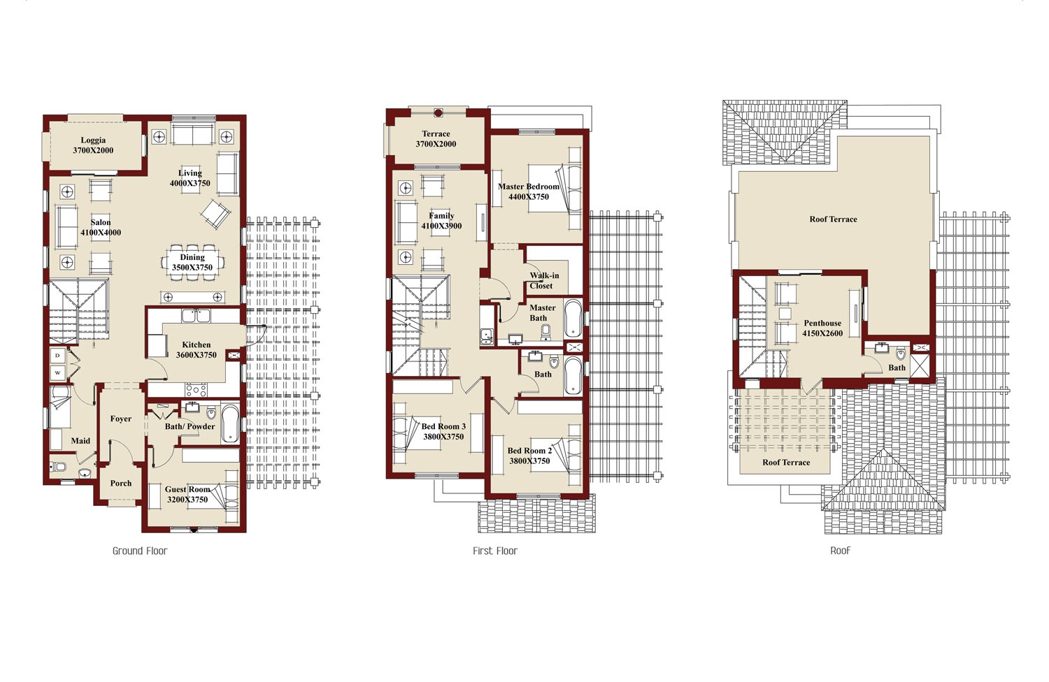 Floor plan for villa at Mivida