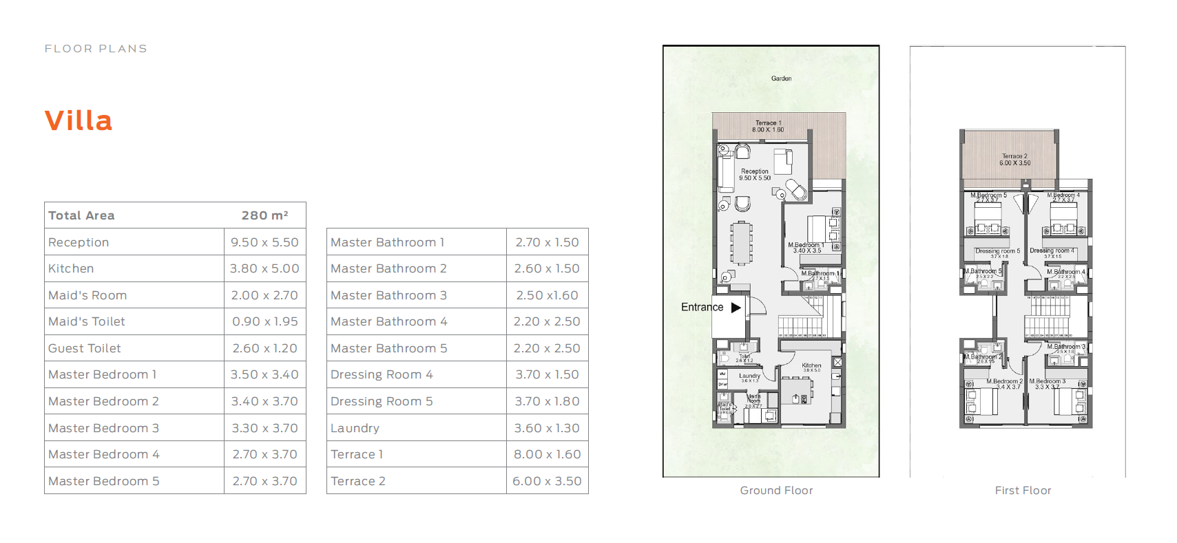 Floor plan for villa at D-Bay