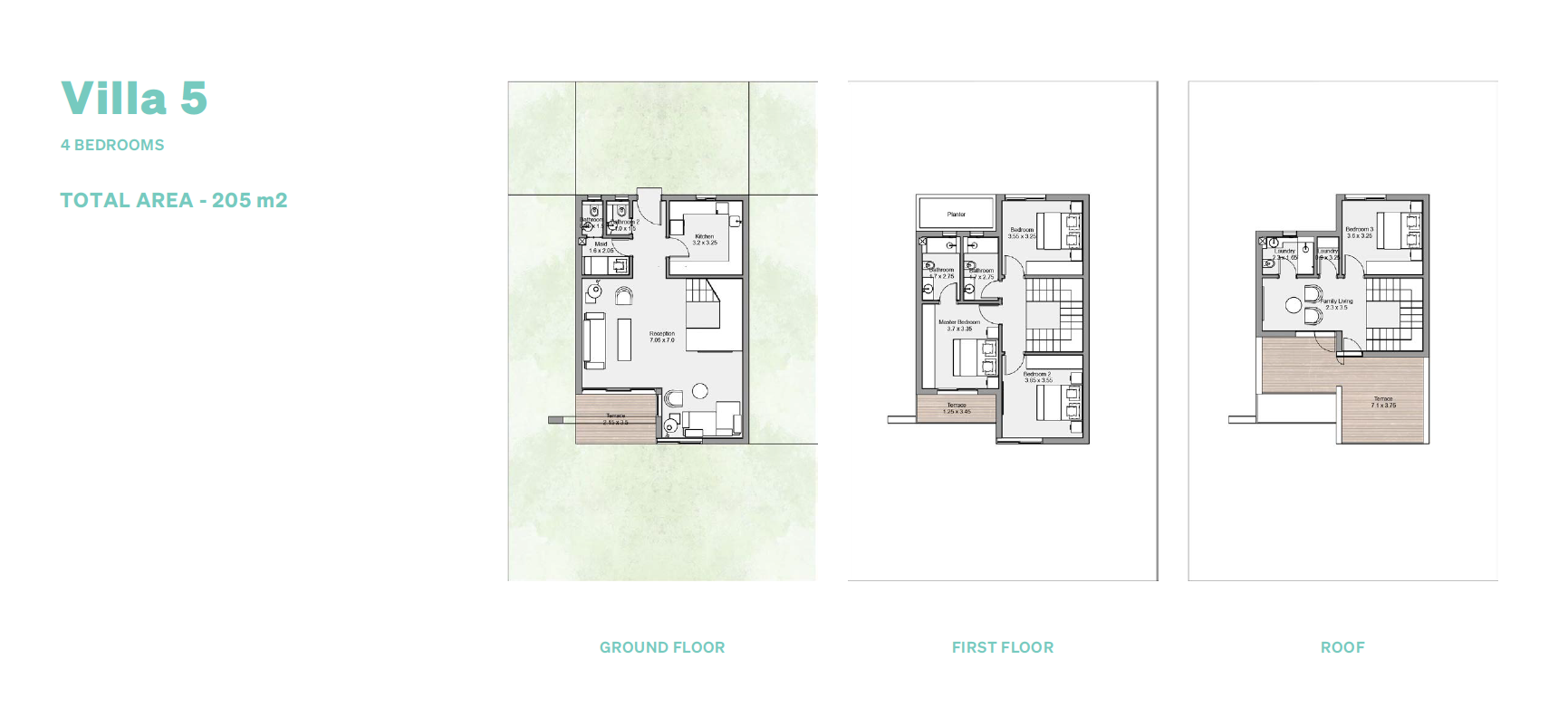Floor plan for villa at Salt