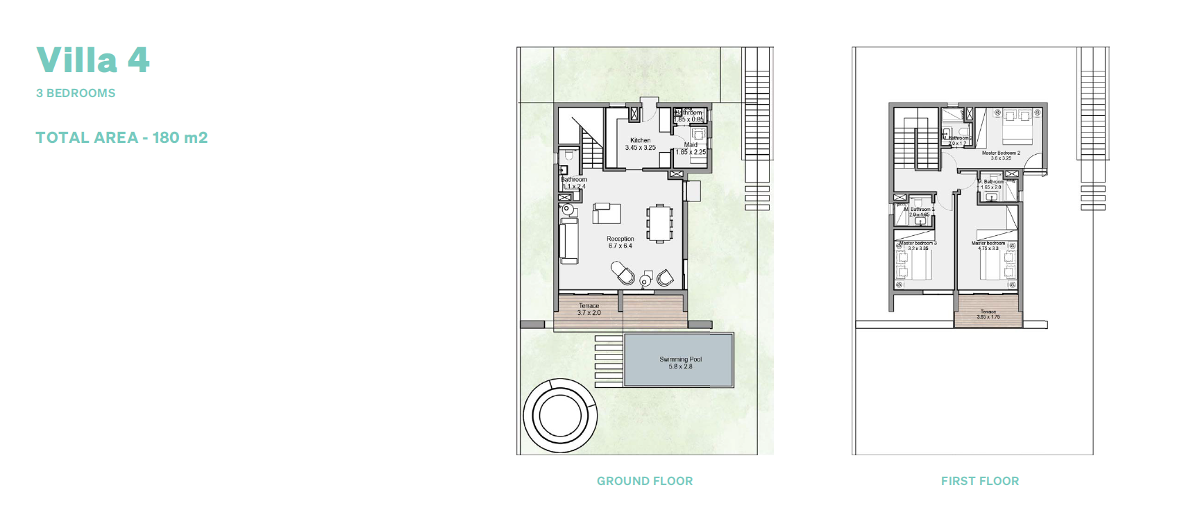 Floor plan for villa at Salt