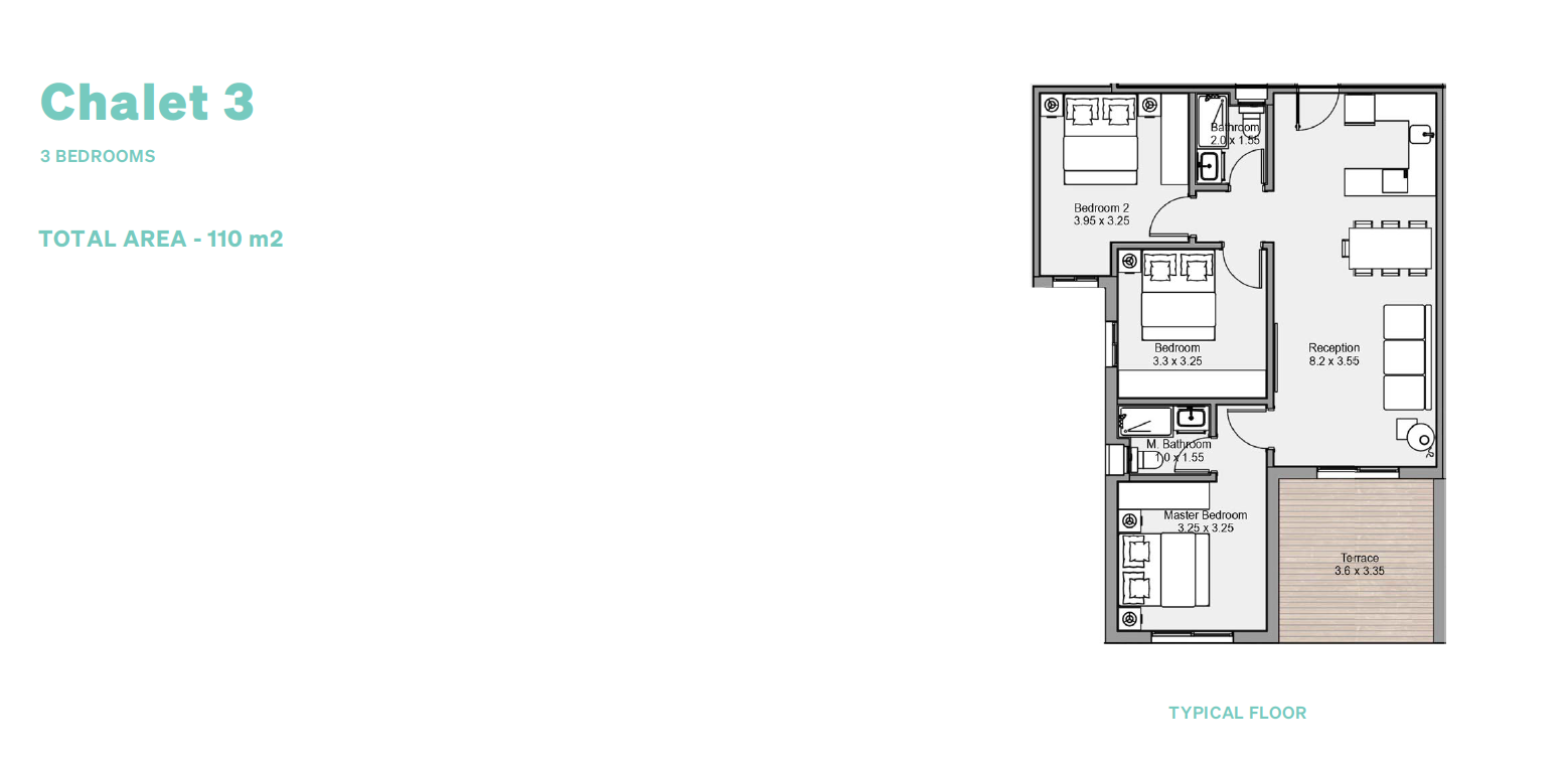 Floor plan for chalet at Salt