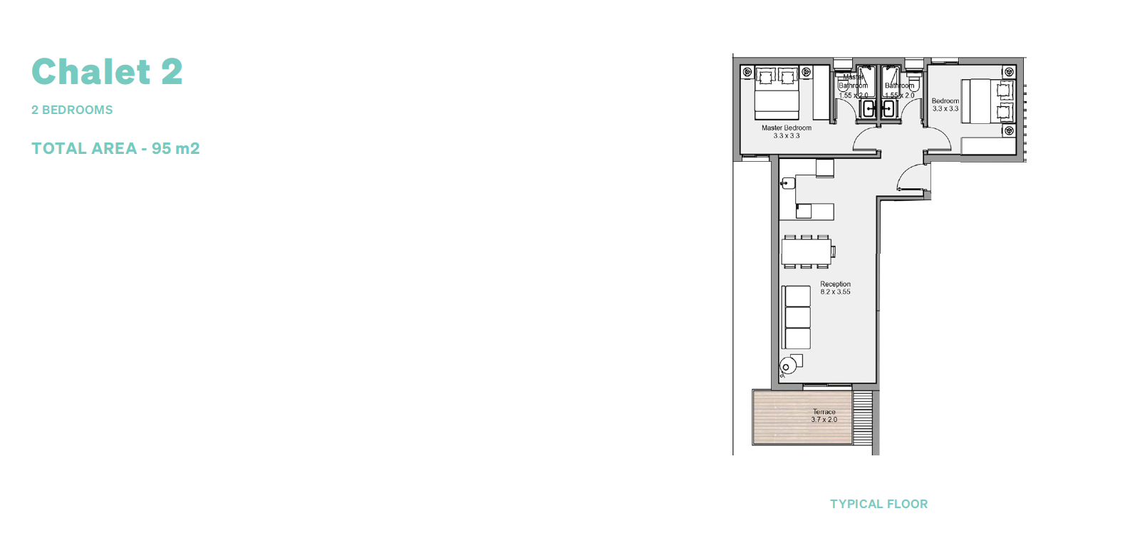 Floor plan for chalet at Salt