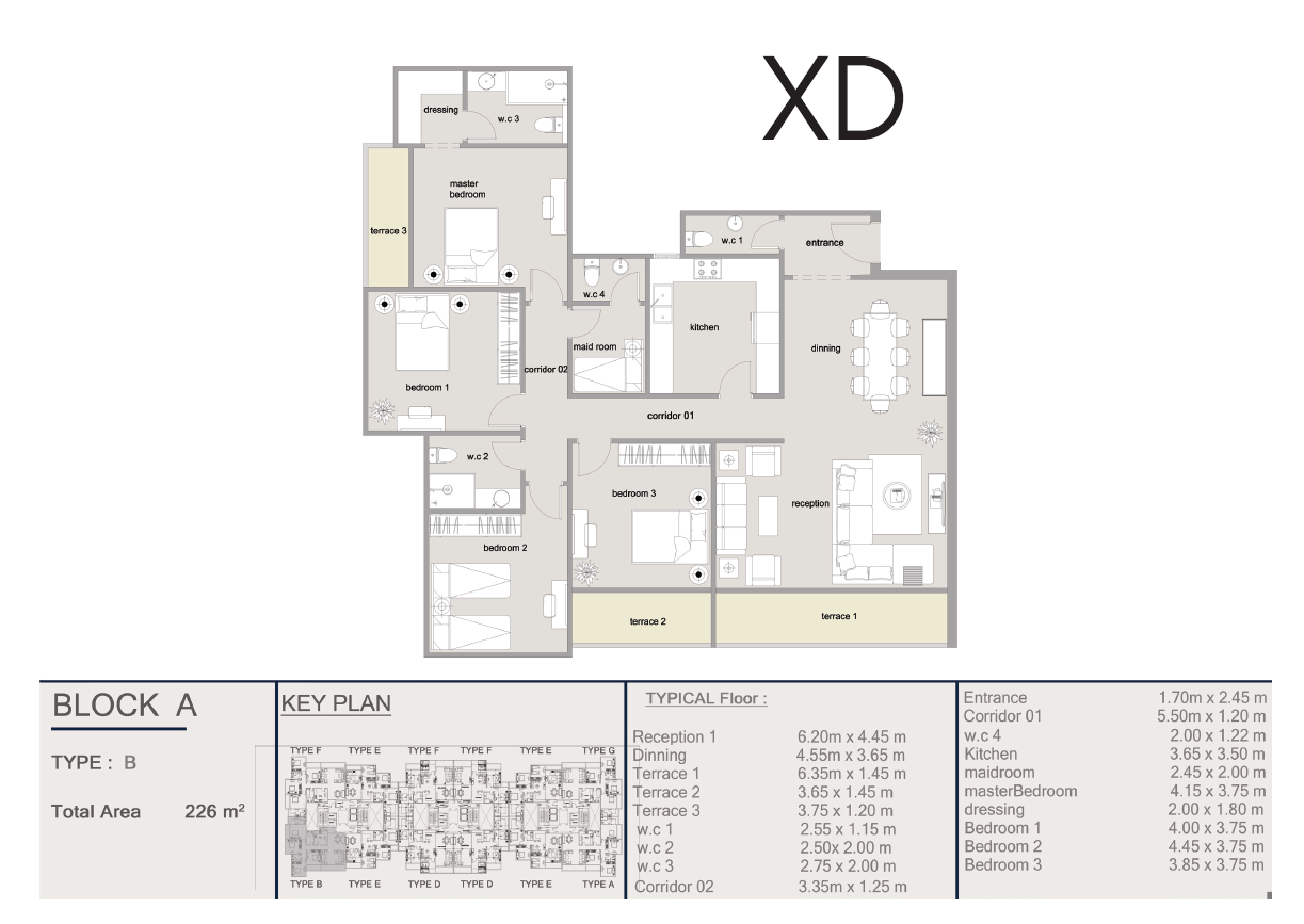 Floor plan for apartment at Ri8