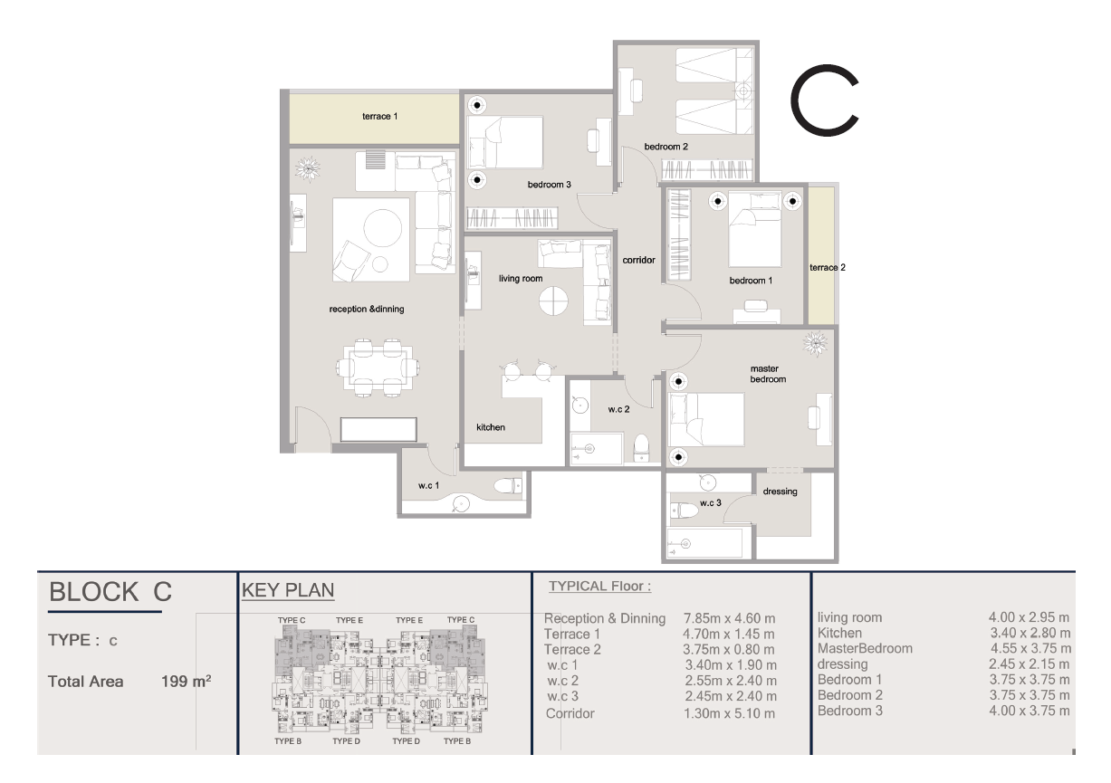 Floor plan for apartment at Ri8