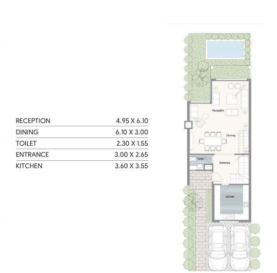Floor plan for townhouse at Telal East