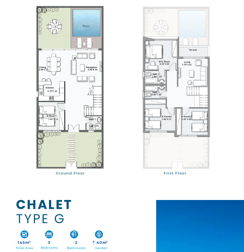 Floor plan for chalet at Sea View
