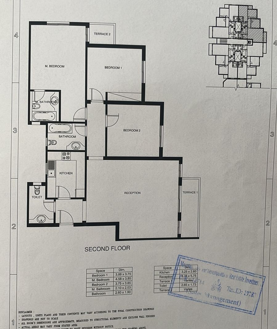 Floor plan for apartment at Mountain View ICity New Cairo