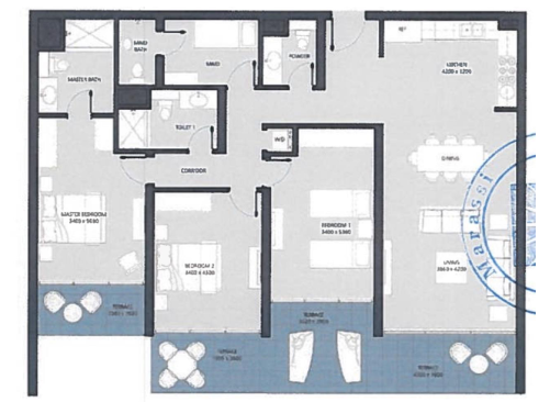 Floor plan for chalet at Marina Marassi