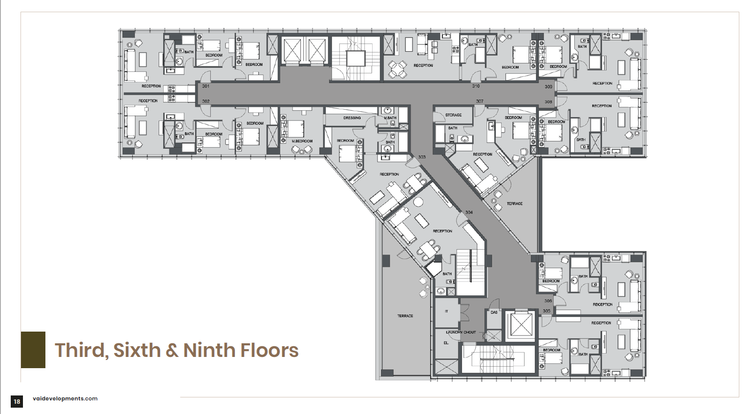 Floor plan for apartment at 4T1 Tower