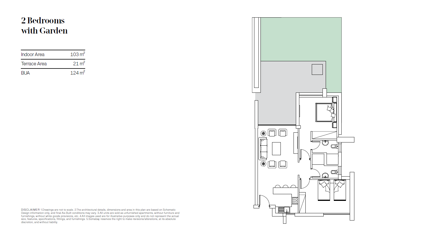 Floor plan for chalet at Bay Central Residence  Soma Bay