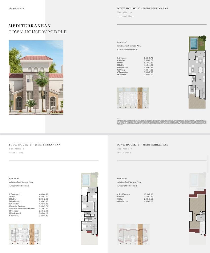 Floor plan for townhouse at Al Maqsad
