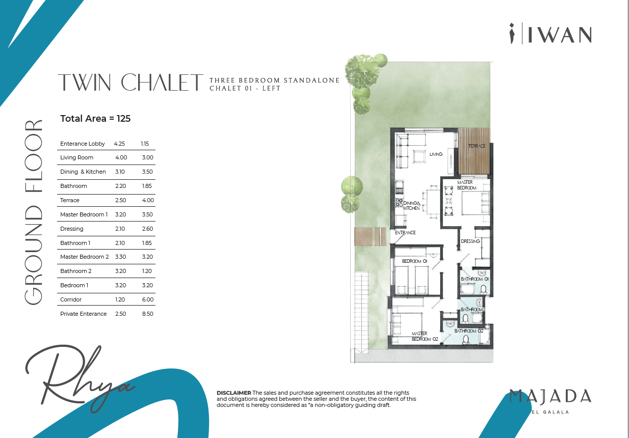 Floor plan for chalet at Majada Iwan