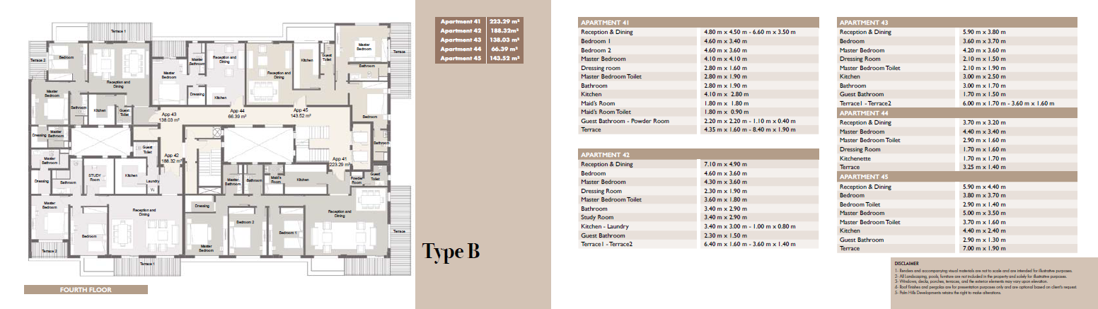 Floor plan for apartment at Palm Hills Alexandria