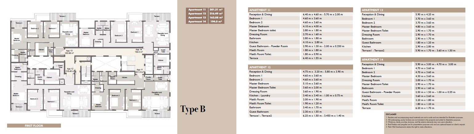 Floor plan for apartment at Palm Hills Alexandria