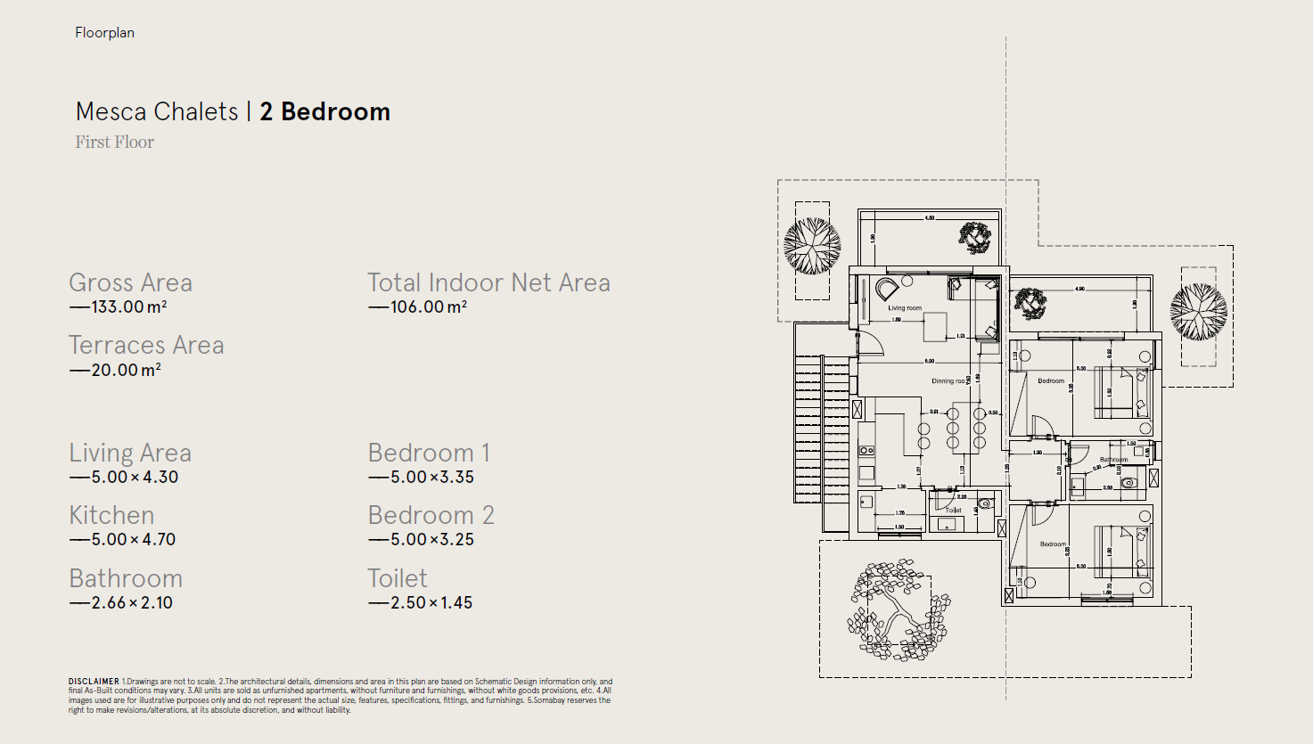 Floor plan for chalet at Mesca Somabay