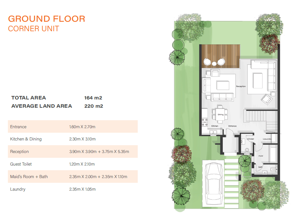 Floor plan for townhouse at Cali Coast Ras El Hekma