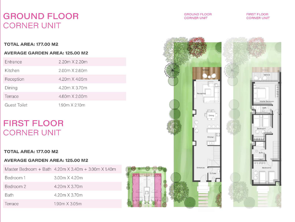 Floor plan for duplex at Cali Coast Ras El Hekma