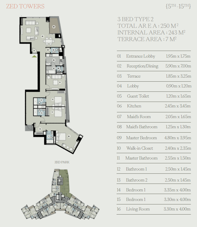 Floor plan for apartment at ZED