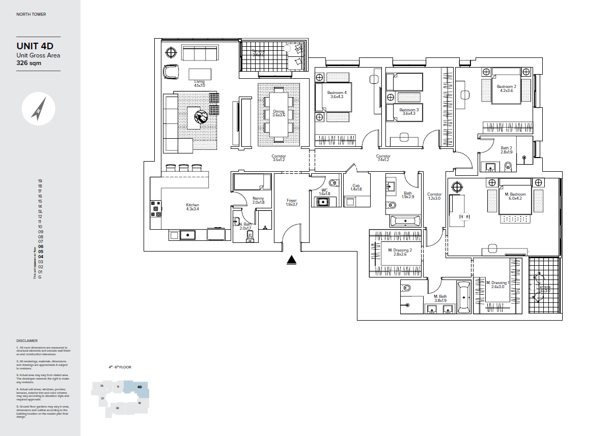 Floor plan for apartment at AEON Towers