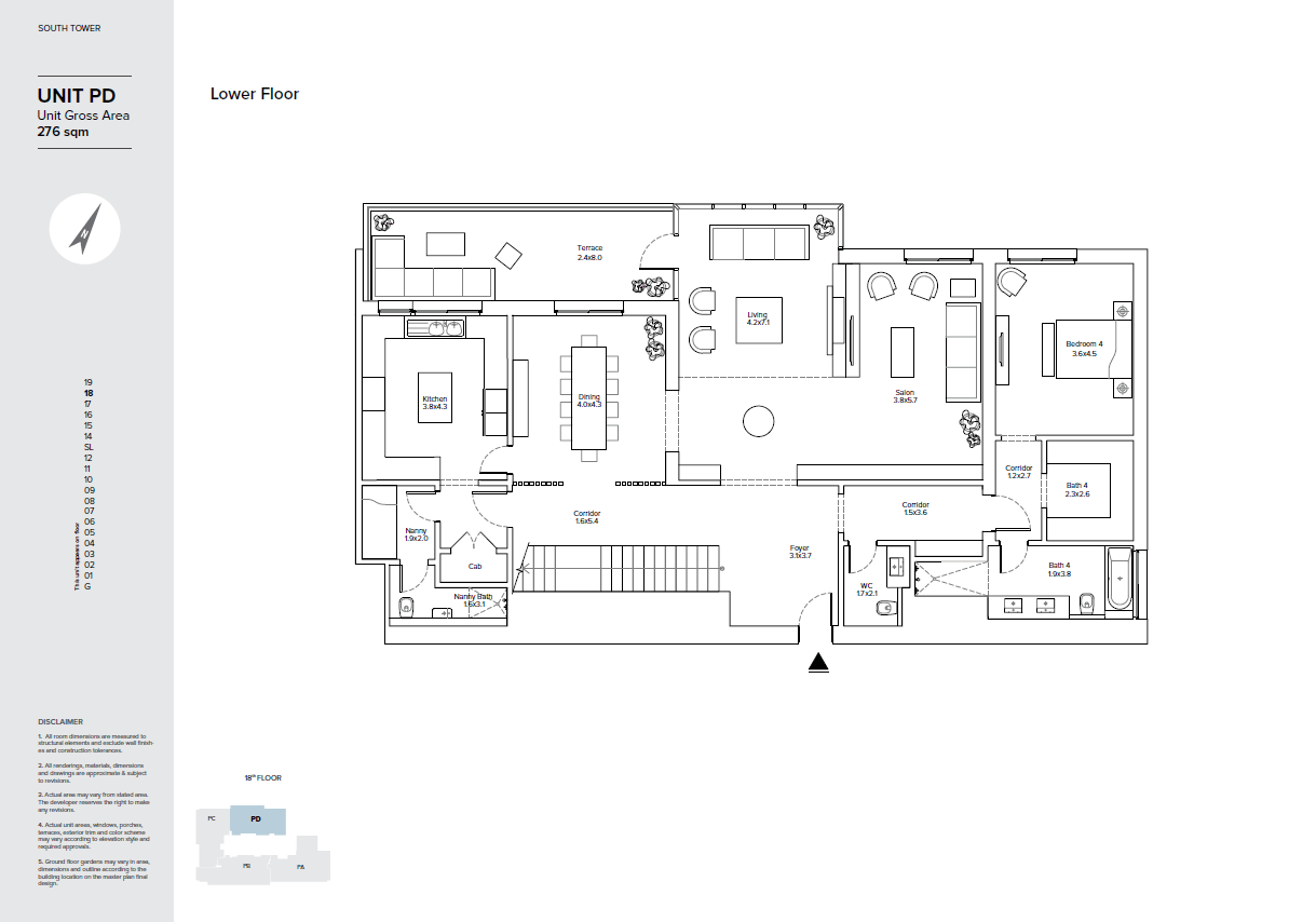 Floor plan for penthouse at AEON Towers