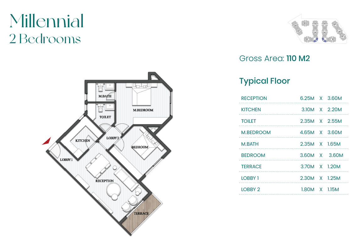 Floor plan for apartment at Mountain View ICity New Cairo