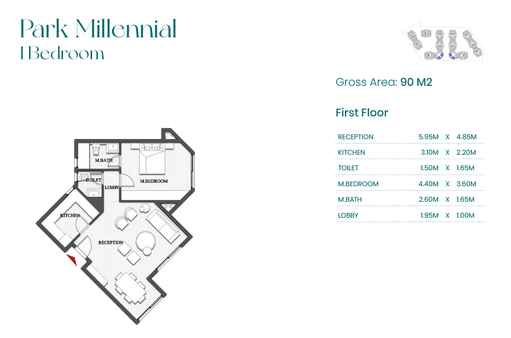 Floor plan for apartment at Mountain View ICity New Cairo