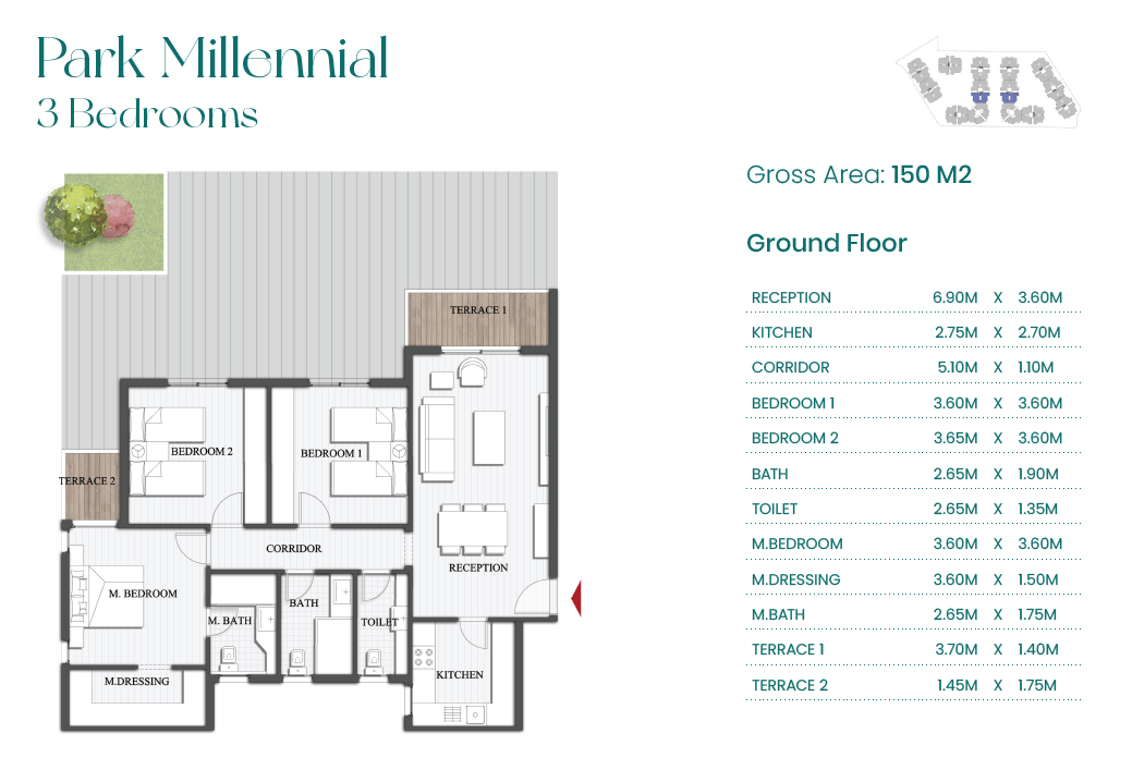Floor plan for apartment at MV Park - ICity New Cairo