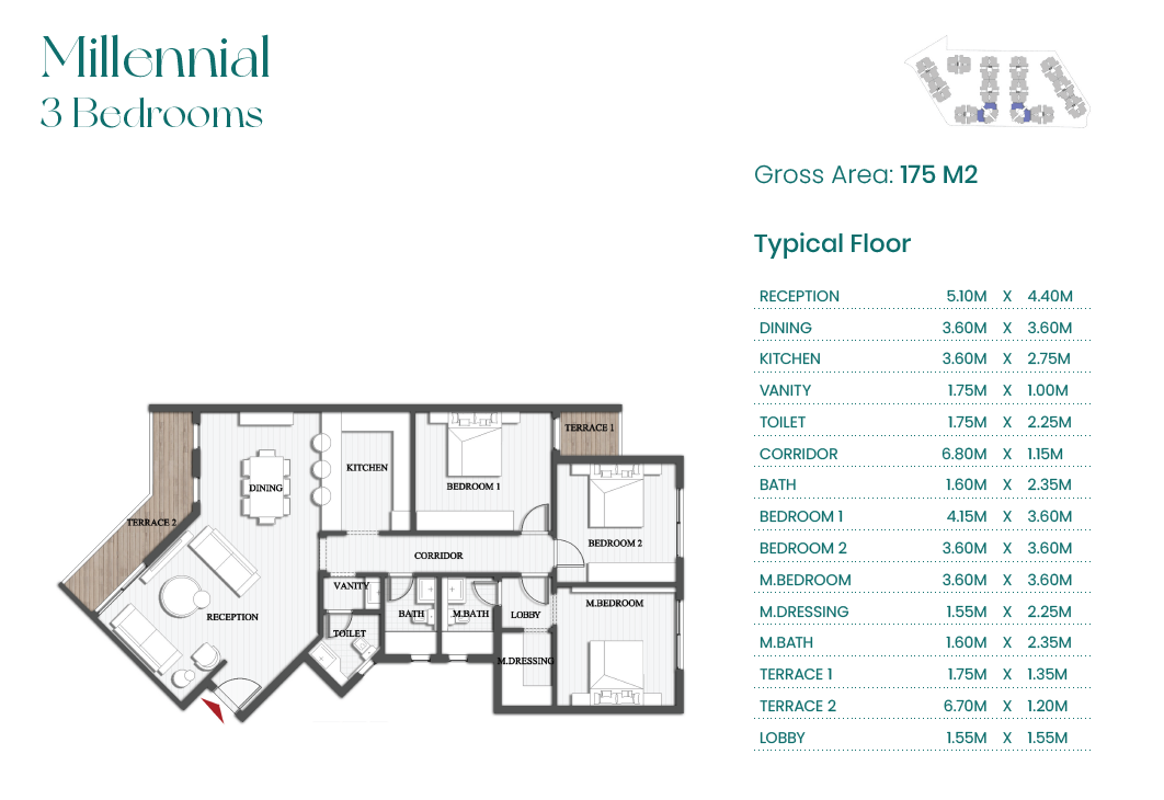 Floor plan for apartment at Mountain View ICity New Cairo