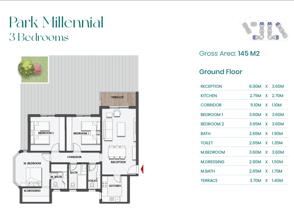Floor plan for apartment at Mountain View ICity New Cairo